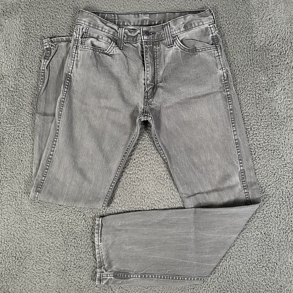 Levis Jeans Mens 32x34 Gray 513 Slim Straight Black Tab Line 8 - Picture 1 of 10